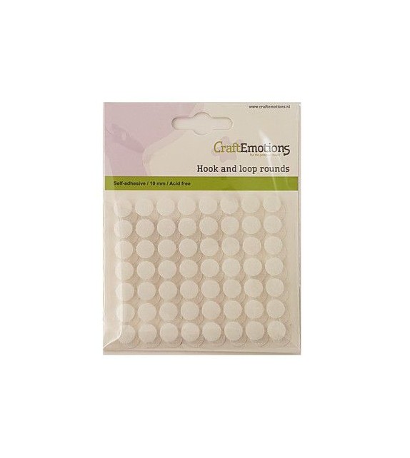 CraftEmotions Self-adhesive hook and loop rounds 10 mm - 56 pc