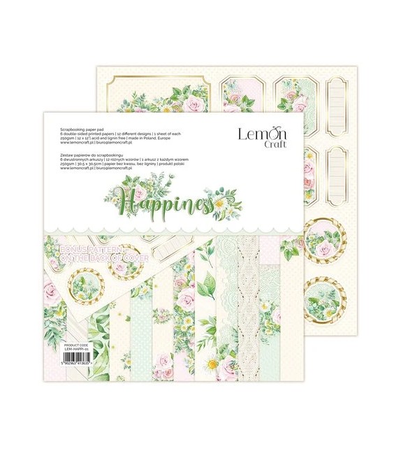 LemonCraft - Happiness 12x12 Inch Paper Pad