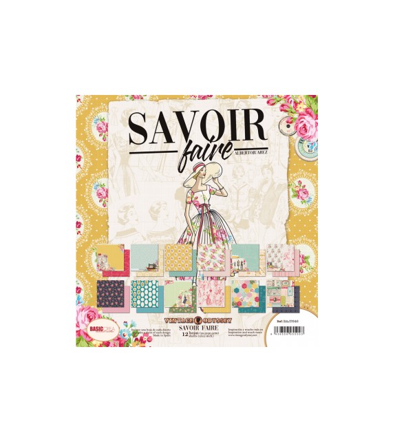 Basic Crea - Paper pad  12x12 "SAVOIR FAIRE"